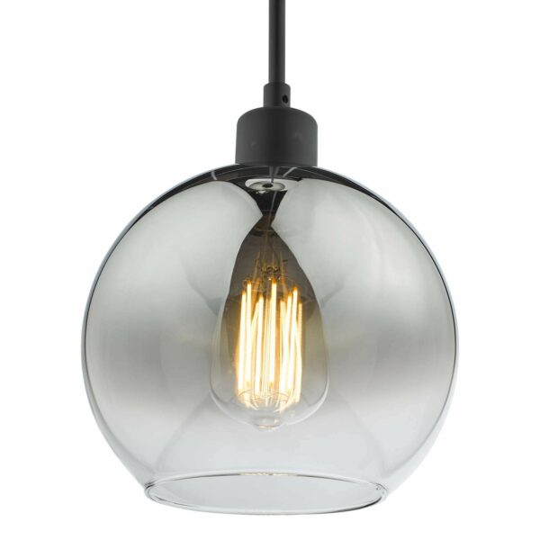 1 light hanging pendant matt black smoked ombre glass - Stillorgan Decor