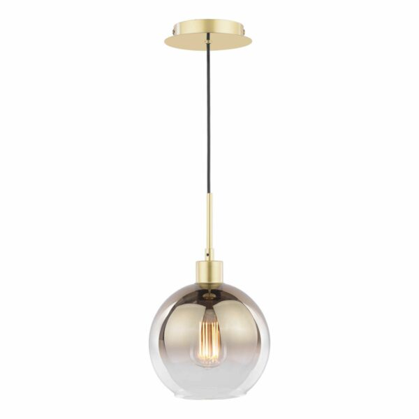 1 light hanging pendant polished gold and gold ombre glass - Stillorgan Decor