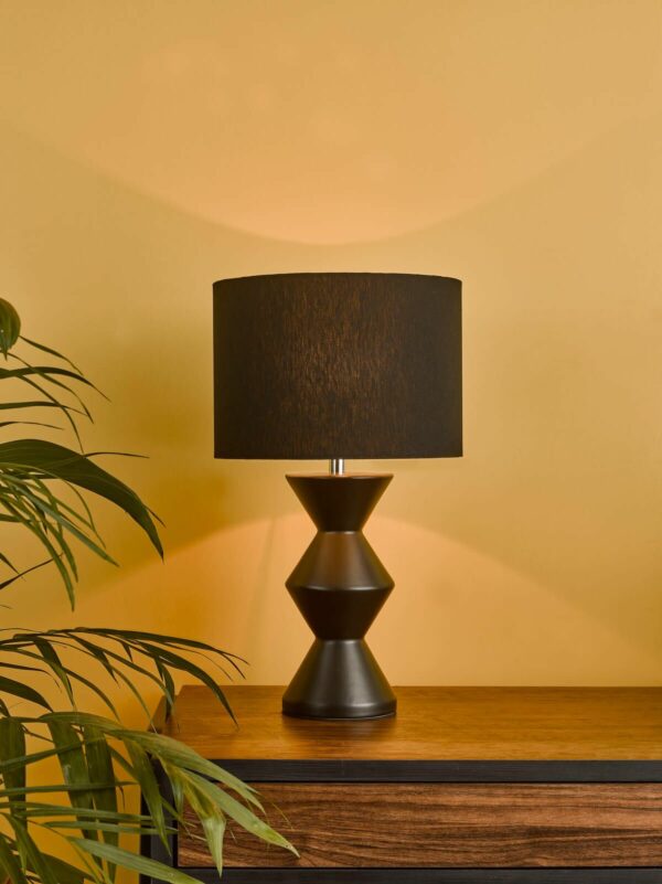 contemporary black geometric table lamp - Stillorgan Decor
