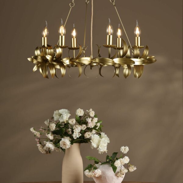 leaf wreath gold pendant light - Stillorgan Decor-inspiration