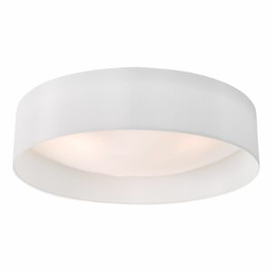 3 light faux silk shaded flush ceiling light white - Stillorgan Decor