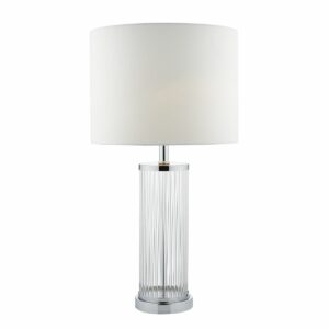 elegant 1920s inspired table lamp chrome and glass - Stillorgan Decor