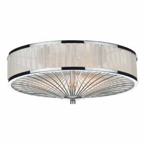 modern wheel 3 light flush ceiling light polished chrome - Stillorgan Decor