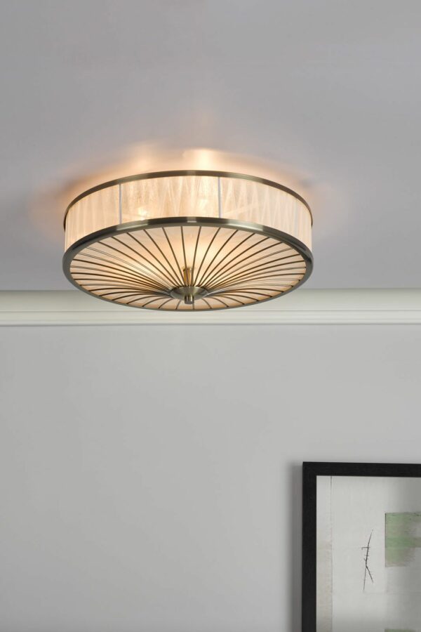 modern wheel 3 light flush ceiling light - Stillorgan Decor