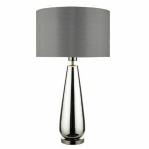 black chrome and smoked glass table lamp - Stillorgan Decor