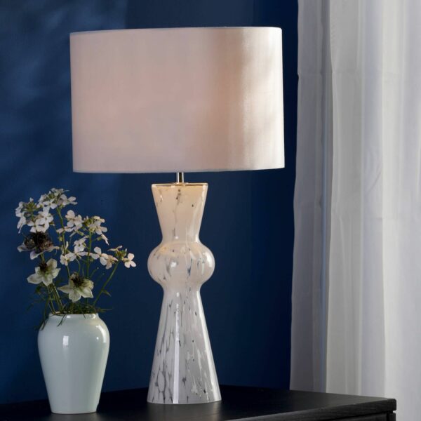 contemporary confetti glass table lamp white