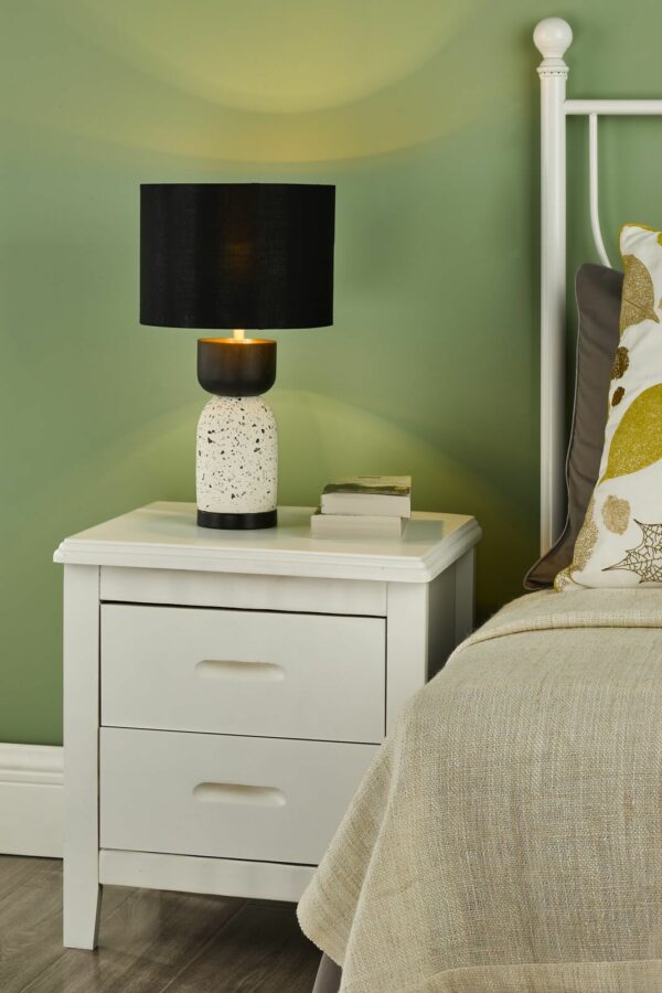 terrazzo table lamp with black details - Stillorgan Decor