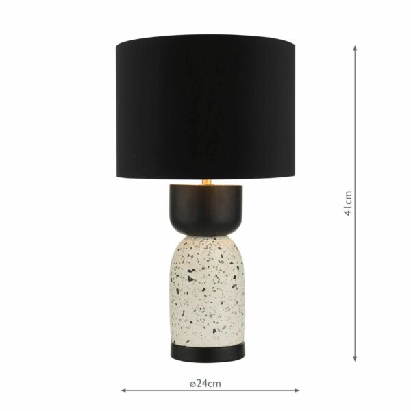 terrazzo table lamp with black details - Stillorgan Decor