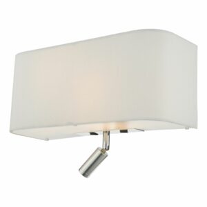 3 light wall light white with led reading light - Stillorgan Decor