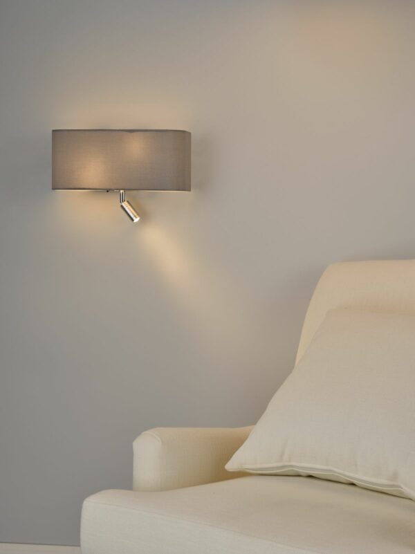 3 light wall light grey with led reading light - Stillorgan Decor