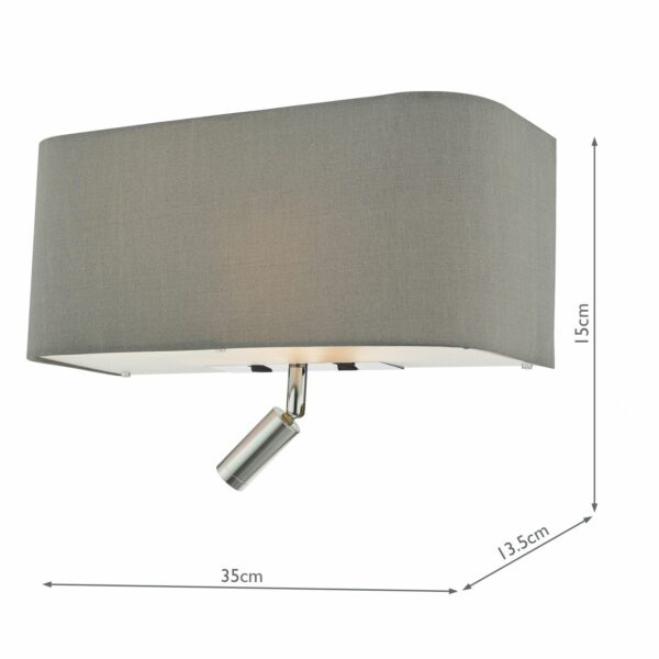 3 light wall light grey with led reading light - Stillorgan Decor