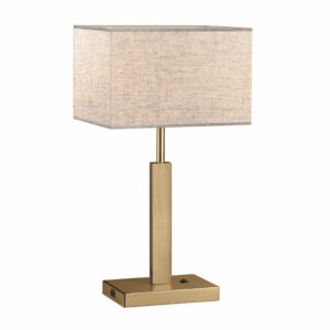 contemporary matt brass table lamp with usb - Stillorgan Decor