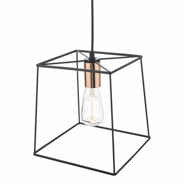 simple scandi style pendant black and copper - Stillorgan Decor