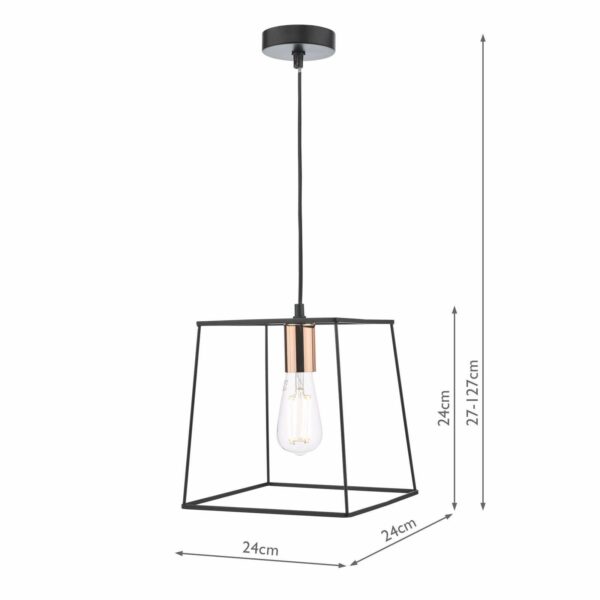 simple scandi style pendant black and copper - Stillorgan Decor