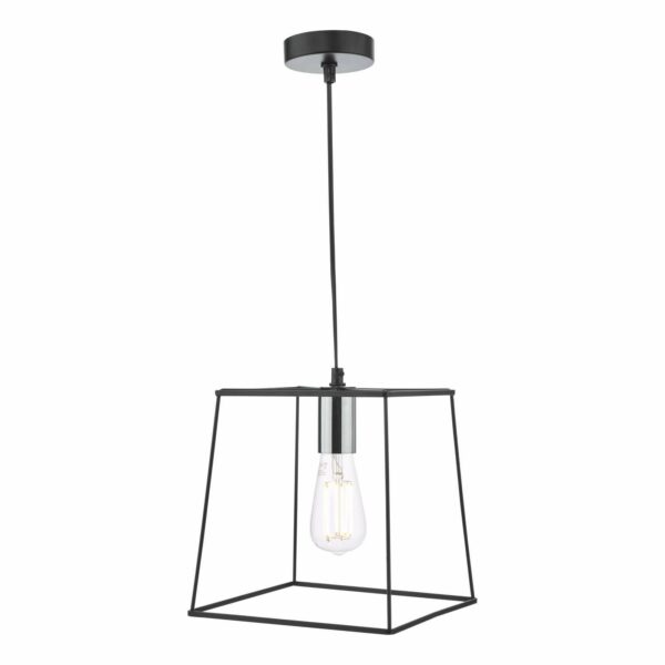 simple scandi style pendant black and chrome - Stillorgan Decor