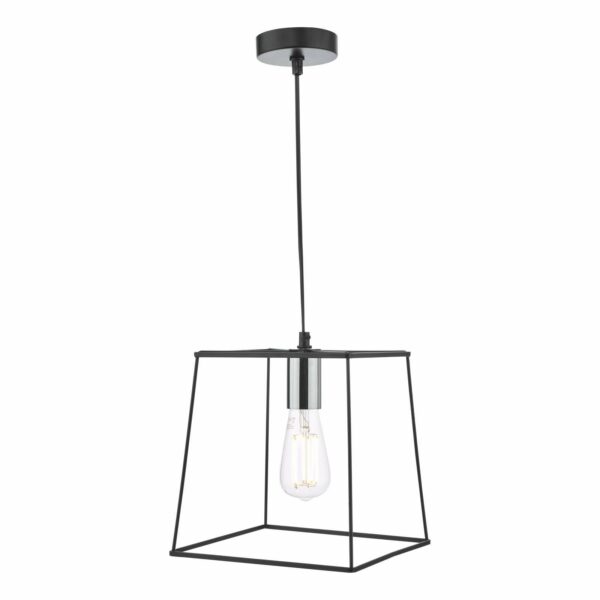 simple scandi style pendant black and chrome - Stillorgan Decor