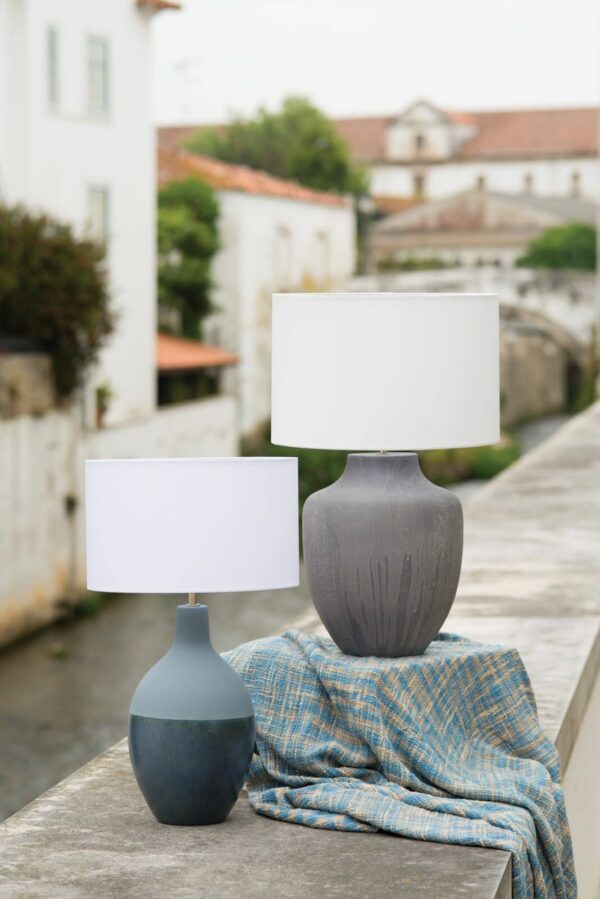 rustic two tone ceramic table lamp - Stillorgan Decor