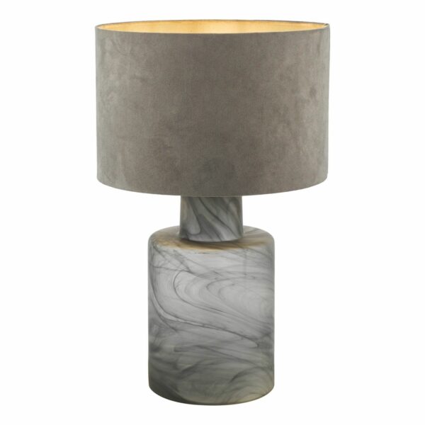 smoked frosted marble glass table lamp - Stillorgan Decor
