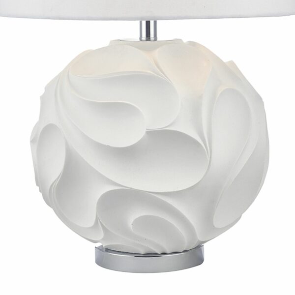 curve texture round table lamp white - Stillorgan Decor