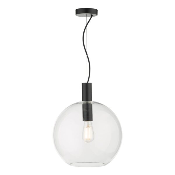 contemporary black tube and globe pendant - Stillorgan Decor