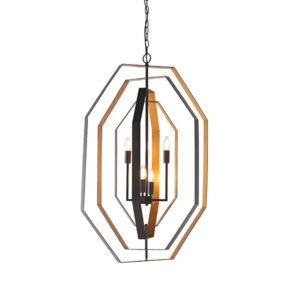 geometric frame chandelier pendant extra large bronze - Stillorgan Decor