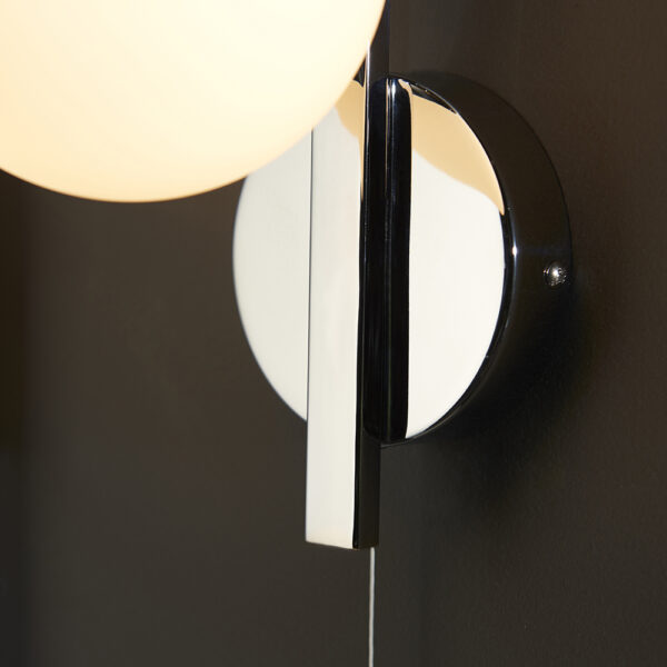 modern chrome right angle bathroom wall light - Stillorgan Decor