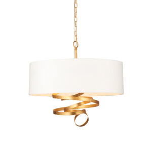 gold ribbon ceiling pendant with ivory shade - Stillorgan Decor