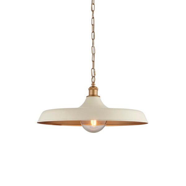 mid century pendant warm white and brass - Stillorgan Decor