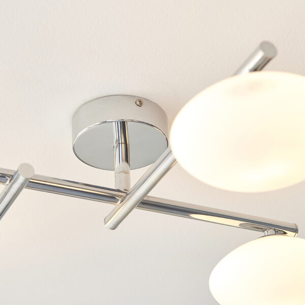 modern linear bathroom ceiling light chrome with opal glass - Stillorgan Decor