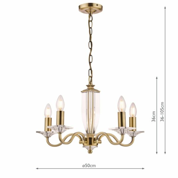 laura ashley carson 5 light chandelier cut glass & antique brass - Stillorgan Decor