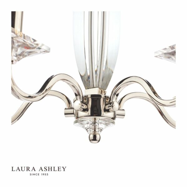 laura ashley carson 5 light chandelier cut glass & polished nickel - Stillorgan Decor