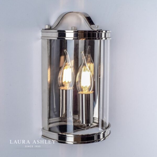 laura ashley harrington wall light polished nickel - Stillorgan Decor