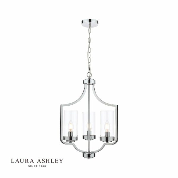 laura ashley joseph 3lt chandelier polished chrome - Stillorgan Decor