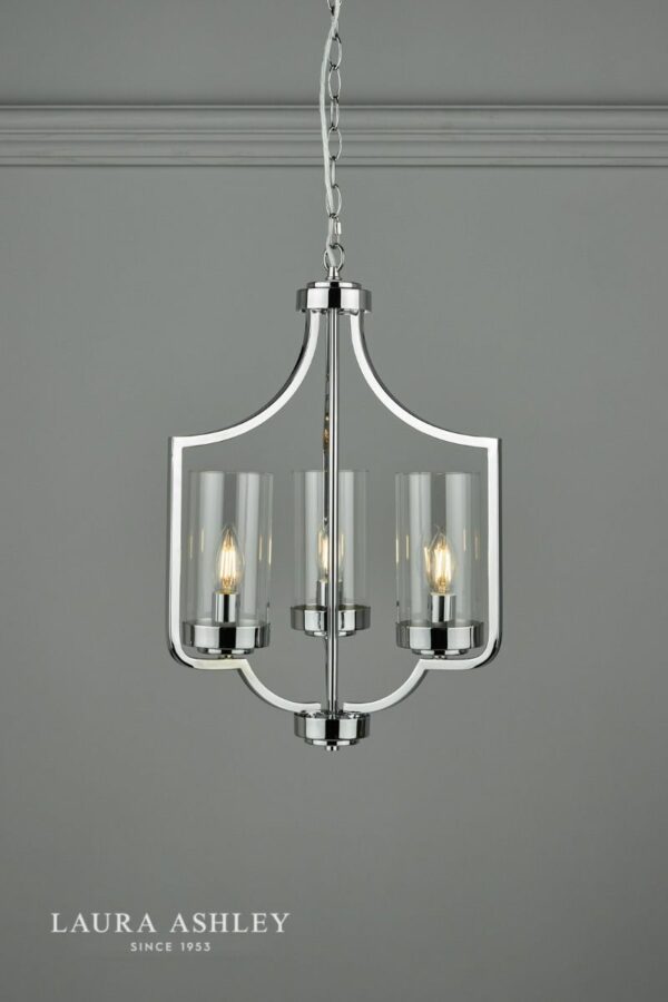 laura ashley joseph 3lt chandelier polished chrome - Stillorgan Decor