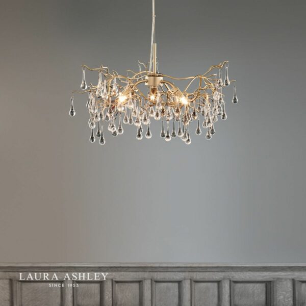 laura ashley willow 3 light chandelier ceiling light - Stillorgan Decor