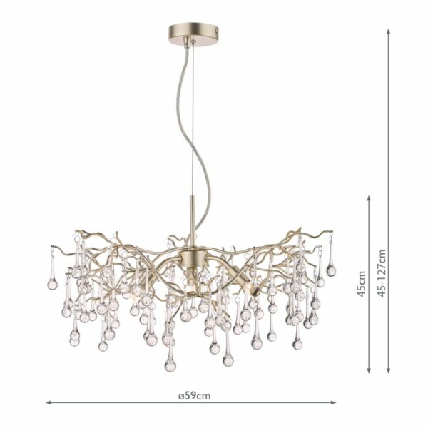 laura ashley willow 3 light chandelier ceiling light - Stillorgan Decor