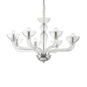italian style designer hand finished 8 light clear chandelier - Stillorgan Decor