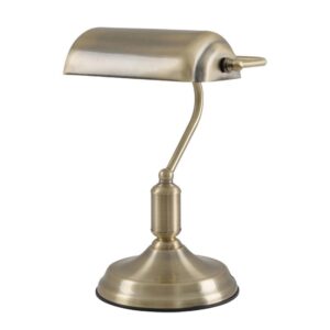 executive style banker lawyer table lamp antique brass - Stillorgan Decor