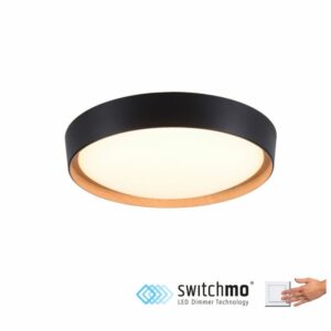 modern round black and wood led ceiling light - Stillorgan Decor