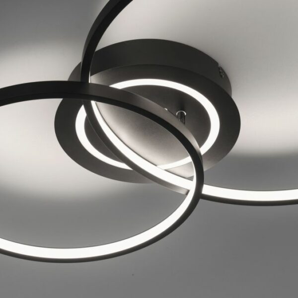 modern rotatable 3 light ring led ceiling light black - Stillorgan Decor
