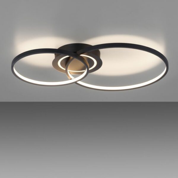 modern rotatable 3 light ring led ceiling light black - Stillorgan Decor