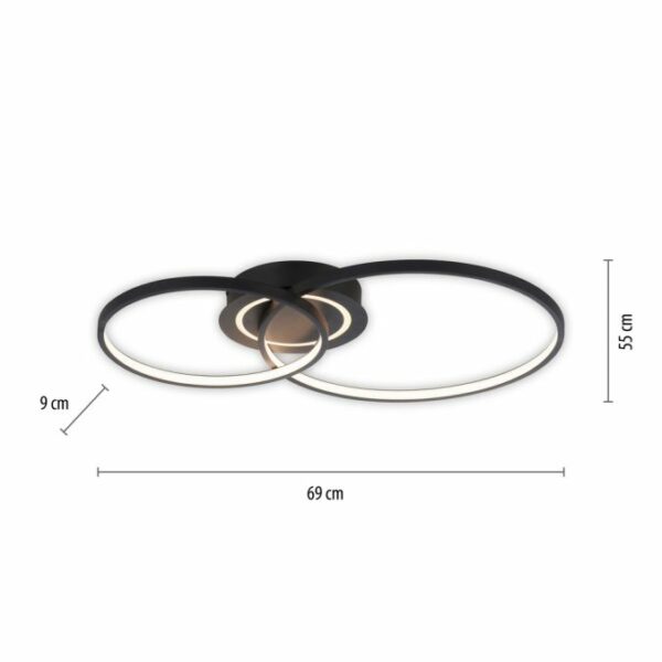 modern rotatable 3 light ring led ceiling light black - Stillorgan Decor