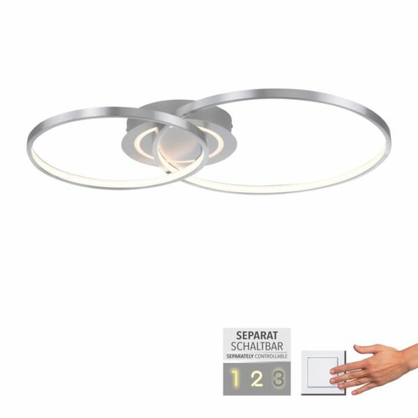 modern rotatable 3 light ring led ceiling light silver - Stillorgan Decor