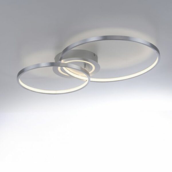 modern rotatable 3 light ring led ceiling light silver - Stillorgan Decor