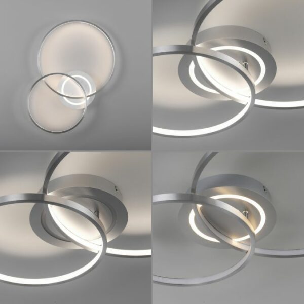 modern rotatable 3 light ring led ceiling light silver - Stillorgan Decor