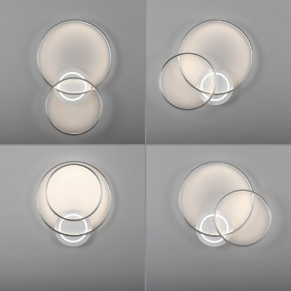 modern rotatable 3 light ring led ceiling light silver - Stillorgan Decor