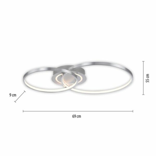 modern rotatable 3 light ring led ceiling light silver - Stillorgan Decor