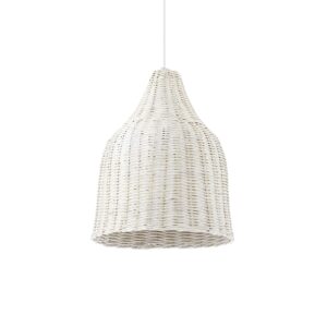 basket wicker pendant light white - Stillorgan Decor