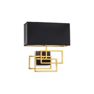 luxury brass wall light with black shade - Stillorgan Decor