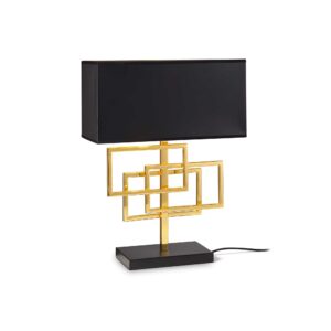 luxury brass table lamp with black shade - Stillorgan Decor